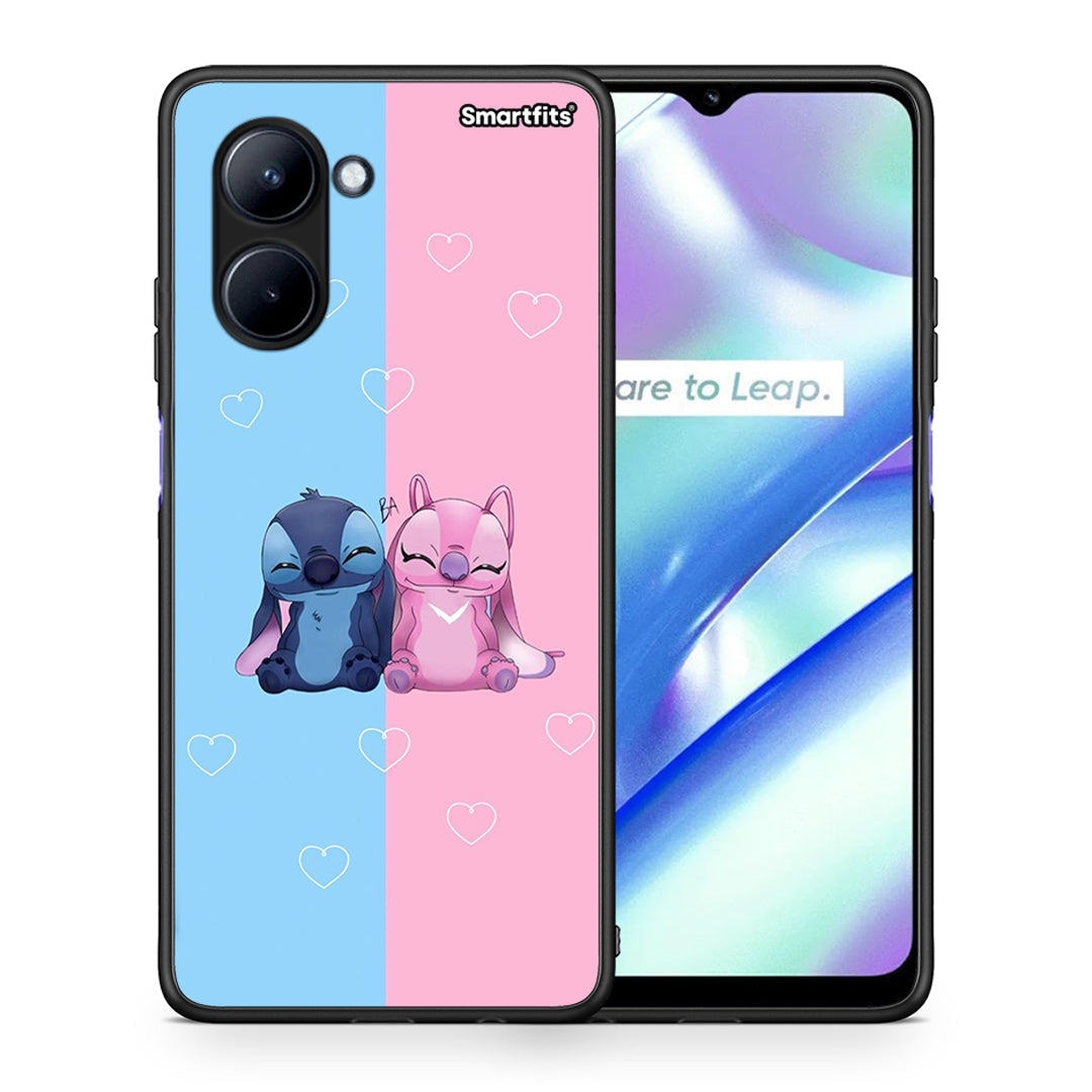 Θήκη Realme C33 Stitch And Angel από τη Smartfits με σχέδιο στο πίσω μέρος και μαύρο περίβλημα | Realme C33 Stitch And Angel Case with Colorful Back and Black Bezels