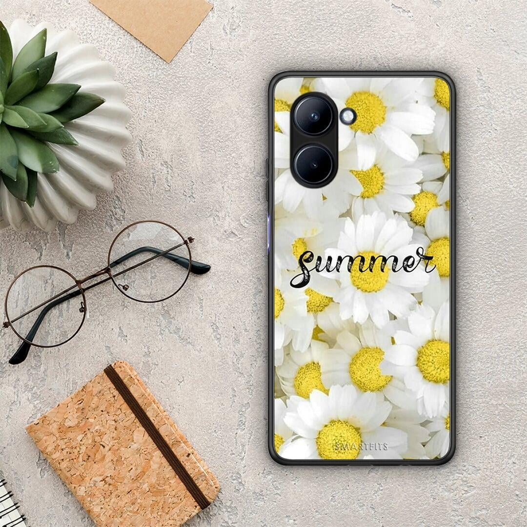 Θήκη Realme C33 Summer Daisies από τη Smartfits με σχέδιο στο πίσω μέρος και μαύρο περίβλημα | Realme C33 Summer Daisies Case with Colorful Back and Black Bezels