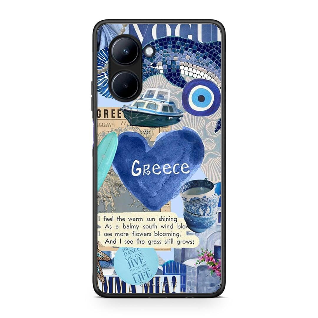 Θήκη Realme C33 Summer In Greece από τη Smartfits με σχέδιο στο πίσω μέρος και μαύρο περίβλημα | Realme C33 Summer In Greece Case with Colorful Back and Black Bezels