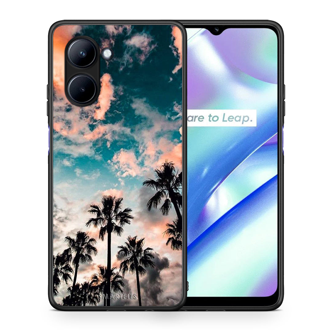 Θήκη Realme C33 Summer Sky από τη Smartfits με σχέδιο στο πίσω μέρος και μαύρο περίβλημα | Realme C33 Summer Sky Case with Colorful Back and Black Bezels