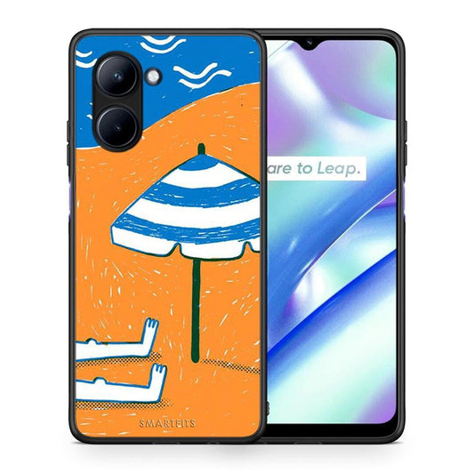 Θήκη Realme C33 Summering από τη Smartfits με σχέδιο στο πίσω μέρος και μαύρο περίβλημα | Realme C33 Summering Case with Colorful Back and Black Bezels