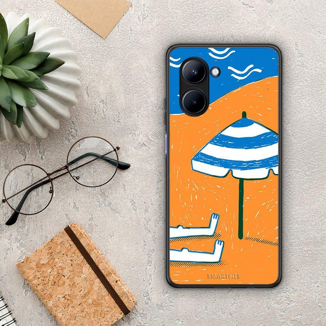 Θήκη Realme C33 Summering από τη Smartfits με σχέδιο στο πίσω μέρος και μαύρο περίβλημα | Realme C33 Summering Case with Colorful Back and Black Bezels