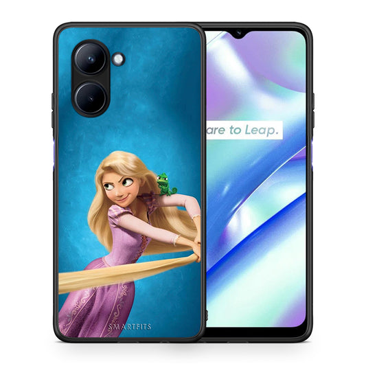 Θήκη Realme C33 Tangled 2 από τη Smartfits με σχέδιο στο πίσω μέρος και μαύρο περίβλημα | Realme C33 Tangled 2 Case with Colorful Back and Black Bezels