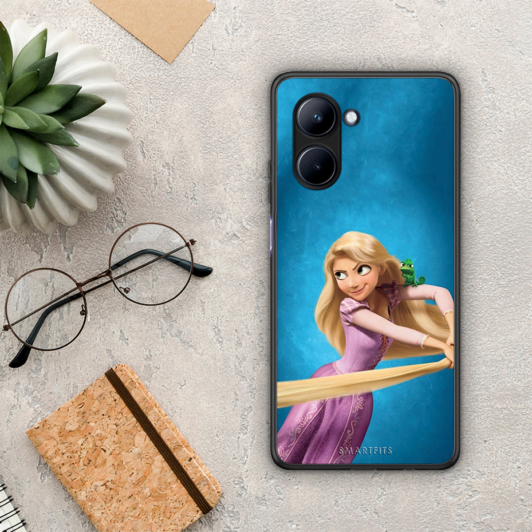 Θήκη Realme C33 Tangled 2 από τη Smartfits με σχέδιο στο πίσω μέρος και μαύρο περίβλημα | Realme C33 Tangled 2 Case with Colorful Back and Black Bezels