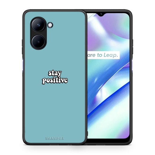 Θήκη Realme C33 Text Positive από τη Smartfits με σχέδιο στο πίσω μέρος και μαύρο περίβλημα | Realme C33 Text Positive Case with Colorful Back and Black Bezels