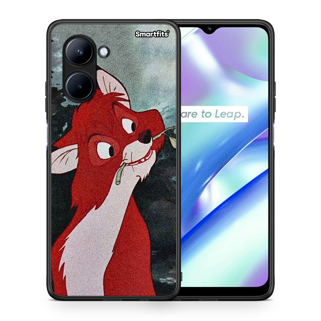 Θήκη Realme C33 Tod And Vixey Love 1 από τη Smartfits με σχέδιο στο πίσω μέρος και μαύρο περίβλημα | Realme C33 Tod And Vixey Love 1 Case with Colorful Back and Black Bezels