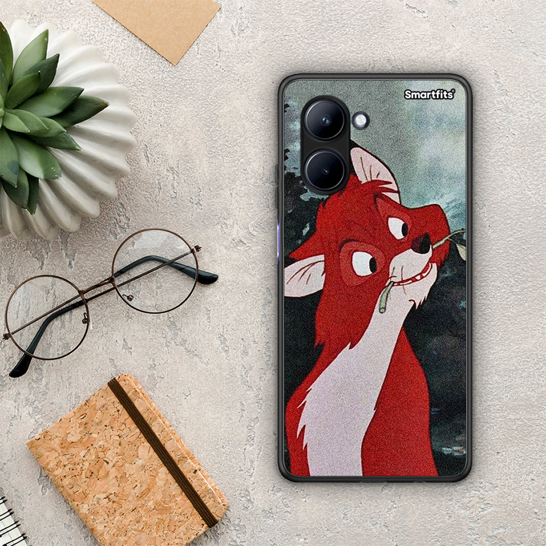 Θήκη Realme C33 Tod And Vixey Love 1 από τη Smartfits με σχέδιο στο πίσω μέρος και μαύρο περίβλημα | Realme C33 Tod And Vixey Love 1 Case with Colorful Back and Black Bezels