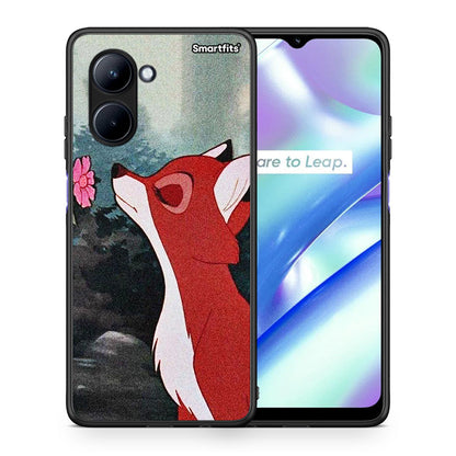 Θήκη Realme C33 Tod And Vixey Love 2 από τη Smartfits με σχέδιο στο πίσω μέρος και μαύρο περίβλημα | Realme C33 Tod And Vixey Love 2 Case with Colorful Back and Black Bezels