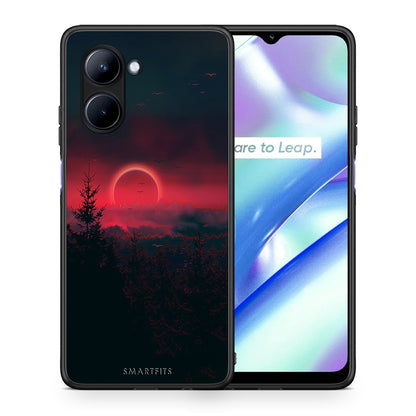 Θήκη Realme C33 Tropic Sunset από τη Smartfits με σχέδιο στο πίσω μέρος και μαύρο περίβλημα | Realme C33 Tropic Sunset Case with Colorful Back and Black Bezels