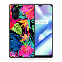 Thumbnail for Θήκη Realme C33 Tropical Flowers από τη Smartfits με σχέδιο στο πίσω μέρος και μαύρο περίβλημα | Realme C33 Tropical Flowers Case with Colorful Back and Black Bezels