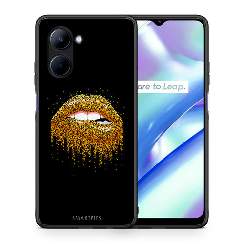 Θήκη Realme C33 Valentine Golden από τη Smartfits με σχέδιο στο πίσω μέρος και μαύρο περίβλημα | Realme C33 Valentine Golden Case with Colorful Back and Black Bezels