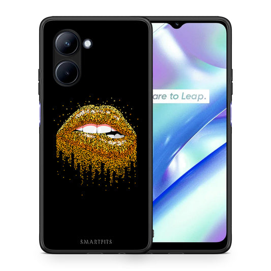 Θήκη Realme C33 Valentine Golden από τη Smartfits με σχέδιο στο πίσω μέρος και μαύρο περίβλημα | Realme C33 Valentine Golden Case with Colorful Back and Black Bezels