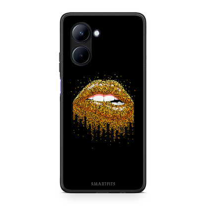 Θήκη Realme C33 Valentine Golden από τη Smartfits με σχέδιο στο πίσω μέρος και μαύρο περίβλημα | Realme C33 Valentine Golden Case with Colorful Back and Black Bezels