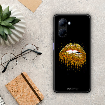 Θήκη Realme C33 Valentine Golden από τη Smartfits με σχέδιο στο πίσω μέρος και μαύρο περίβλημα | Realme C33 Valentine Golden Case with Colorful Back and Black Bezels