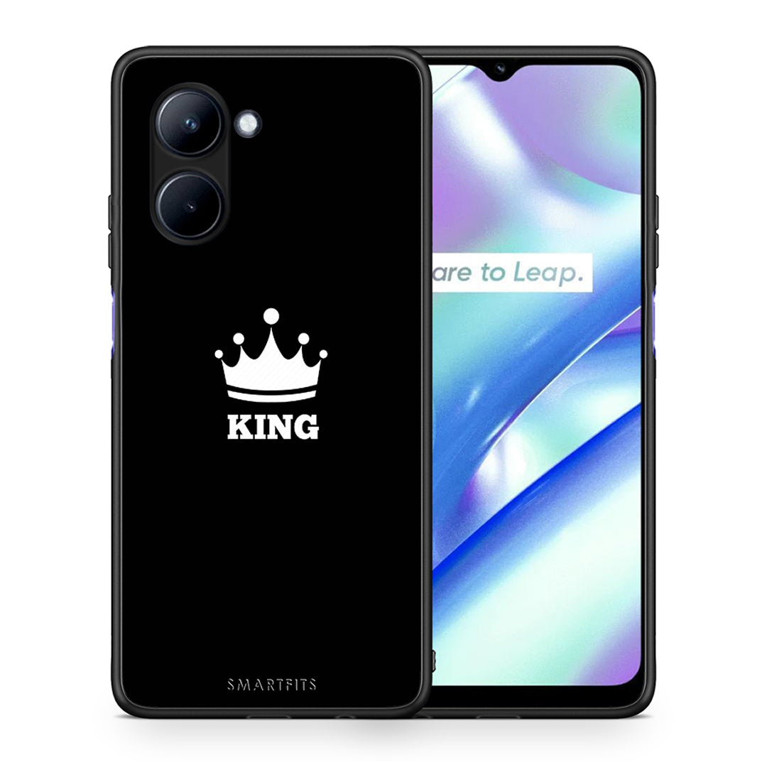 Θήκη Realme C33 Valentine King από τη Smartfits με σχέδιο στο πίσω μέρος και μαύρο περίβλημα | Realme C33 Valentine King Case with Colorful Back and Black Bezels