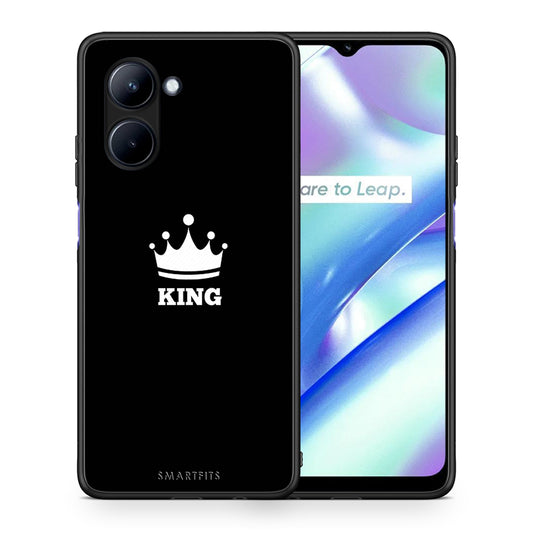 Θήκη Realme C33 Valentine King από τη Smartfits με σχέδιο στο πίσω μέρος και μαύρο περίβλημα | Realme C33 Valentine King Case with Colorful Back and Black Bezels