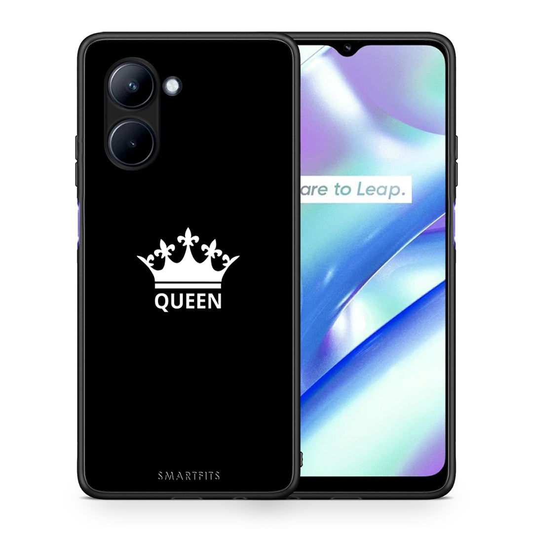 Θήκη Realme C33 Valentine Queen από τη Smartfits με σχέδιο στο πίσω μέρος και μαύρο περίβλημα | Realme C33 Valentine Queen Case with Colorful Back and Black Bezels