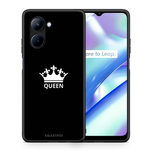 Θήκη Realme C33 Valentine Queen από τη Smartfits με σχέδιο στο πίσω μέρος και μαύρο περίβλημα | Realme C33 Valentine Queen Case with Colorful Back and Black Bezels