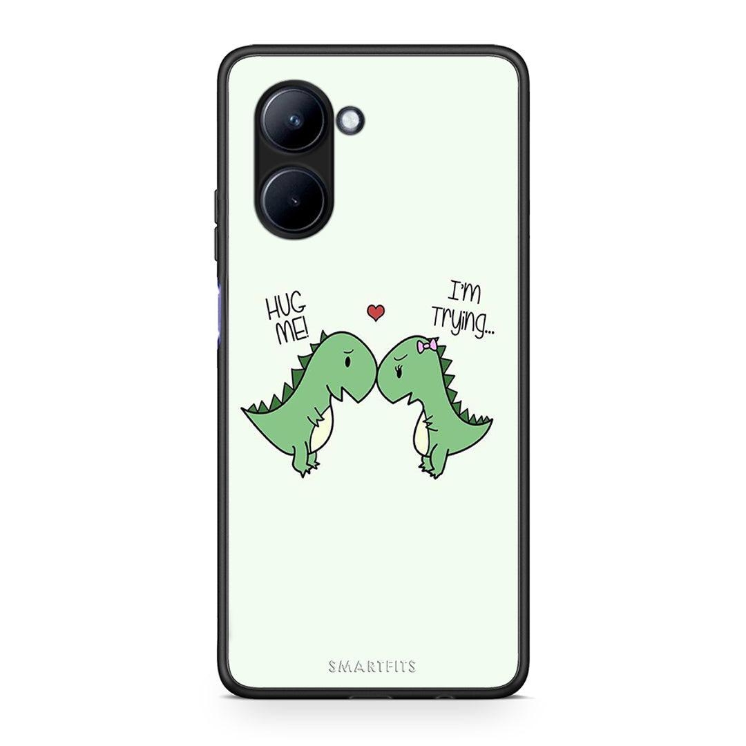 Θήκη Realme C33 Valentine Rex από τη Smartfits με σχέδιο στο πίσω μέρος και μαύρο περίβλημα | Realme C33 Valentine Rex Case with Colorful Back and Black Bezels