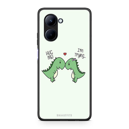 Θήκη Realme C33 Valentine Rex από τη Smartfits με σχέδιο στο πίσω μέρος και μαύρο περίβλημα | Realme C33 Valentine Rex Case with Colorful Back and Black Bezels