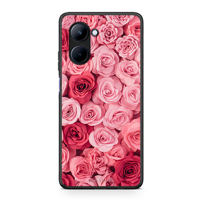 Θήκη Realme C33 Valentine RoseGarden από τη Smartfits με σχέδιο στο πίσω μέρος και μαύρο περίβλημα | Realme C33 Valentine RoseGarden Case with Colorful Back and Black Bezels