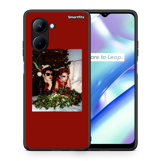 Θήκη Realme C33 Waiting For Xmas από τη Smartfits με σχέδιο στο πίσω μέρος και μαύρο περίβλημα | Realme C33 Waiting For Xmas Case with Colorful Back and Black Bezels