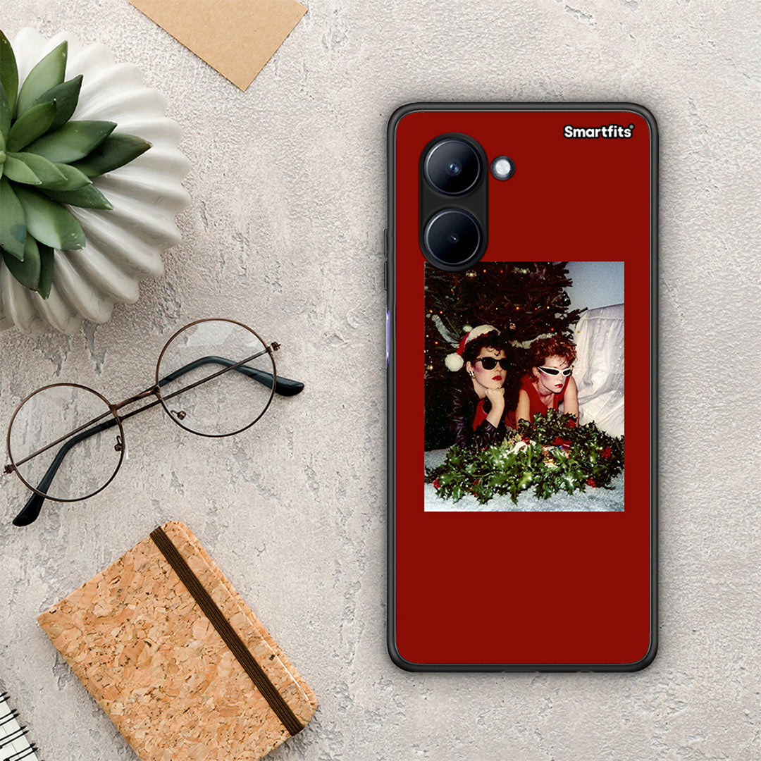 Θήκη Realme C33 Waiting For Xmas από τη Smartfits με σχέδιο στο πίσω μέρος και μαύρο περίβλημα | Realme C33 Waiting For Xmas Case with Colorful Back and Black Bezels