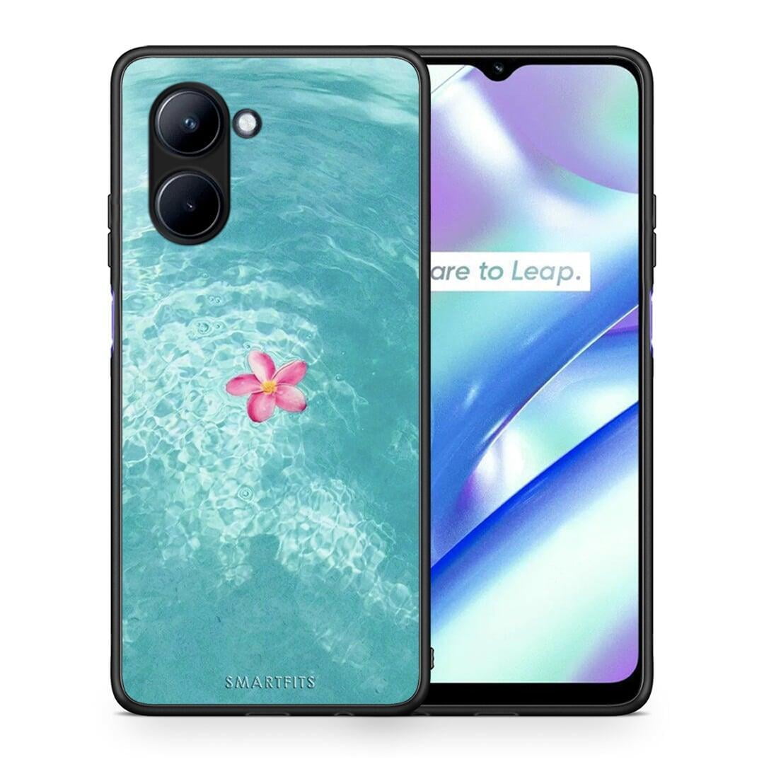 Θήκη Realme C33 Water Flower από τη Smartfits με σχέδιο στο πίσω μέρος και μαύρο περίβλημα | Realme C33 Water Flower Case with Colorful Back and Black Bezels