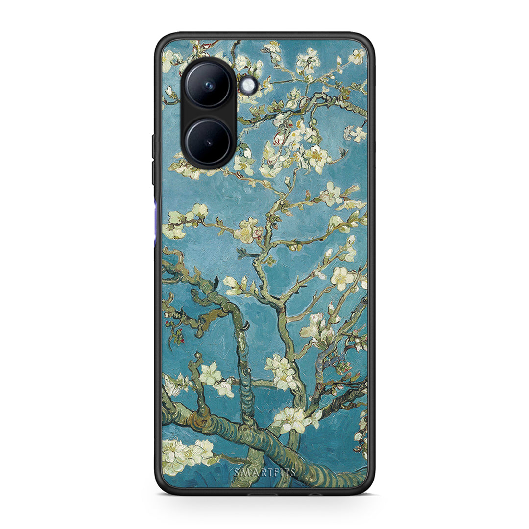 Θήκη Realme C33 White Blossoms από τη Smartfits με σχέδιο στο πίσω μέρος και μαύρο περίβλημα | Realme C33 White Blossoms Case with Colorful Back and Black Bezels