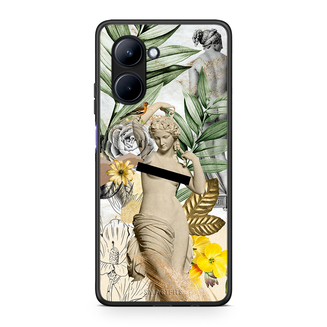 Θήκη Realme C33 Woman Statue από τη Smartfits με σχέδιο στο πίσω μέρος και μαύρο περίβλημα | Realme C33 Woman Statue Case with Colorful Back and Black Bezels