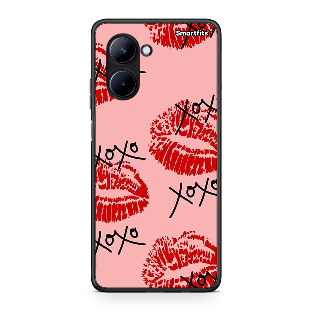Θήκη Realme C33 XOXO Lips από τη Smartfits με σχέδιο στο πίσω μέρος και μαύρο περίβλημα | Realme C33 XOXO Lips Case with Colorful Back and Black Bezels