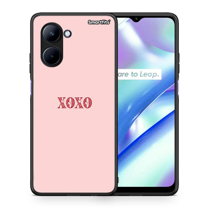 Θήκη Realme C33 XOXO Love από τη Smartfits με σχέδιο στο πίσω μέρος και μαύρο περίβλημα | Realme C33 XOXO Love Case with Colorful Back and Black Bezels