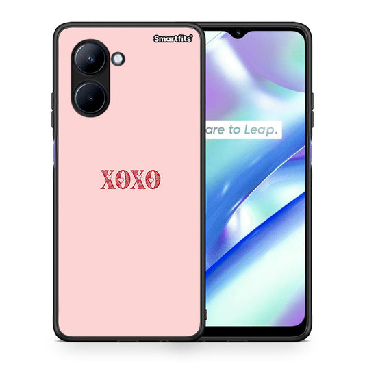 Θήκη Realme C33 XOXO Love από τη Smartfits με σχέδιο στο πίσω μέρος και μαύρο περίβλημα | Realme C33 XOXO Love Case with Colorful Back and Black Bezels