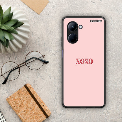 Θήκη Realme C33 XOXO Love από τη Smartfits με σχέδιο στο πίσω μέρος και μαύρο περίβλημα | Realme C33 XOXO Love Case with Colorful Back and Black Bezels