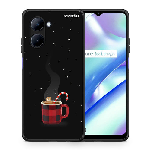 Θήκη Realme C33 Xmas Bathing από τη Smartfits με σχέδιο στο πίσω μέρος και μαύρο περίβλημα | Realme C33 Xmas Bathing Case with Colorful Back and Black Bezels