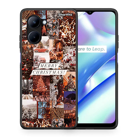 Θήκη Realme C33 Xmas Collage από τη Smartfits με σχέδιο στο πίσω μέρος και μαύρο περίβλημα | Realme C33 Xmas Collage Case with Colorful Back and Black Bezels