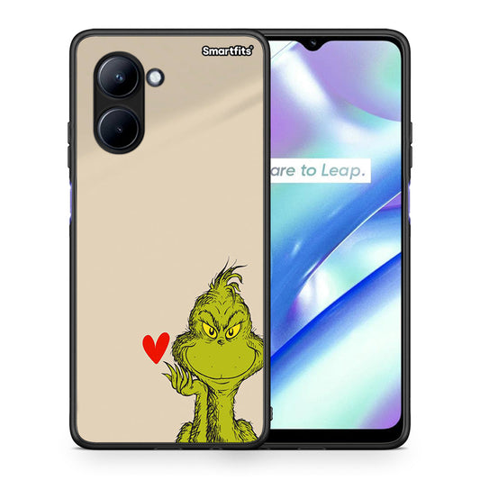 Θήκη Realme C33 Xmas Grinch από τη Smartfits με σχέδιο στο πίσω μέρος και μαύρο περίβλημα | Realme C33 Xmas Grinch Case with Colorful Back and Black Bezels