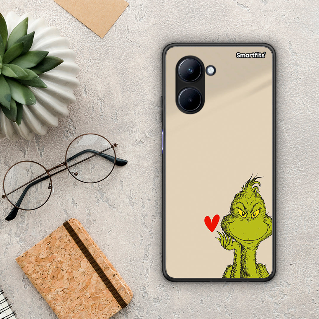 Θήκη Realme C33 Xmas Grinch από τη Smartfits με σχέδιο στο πίσω μέρος και μαύρο περίβλημα | Realme C33 Xmas Grinch Case with Colorful Back and Black Bezels