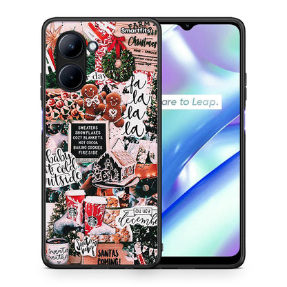 Θήκη Realme C33 Xmas Habbits από τη Smartfits με σχέδιο στο πίσω μέρος και μαύρο περίβλημα | Realme C33 Xmas Habbits Case with Colorful Back and Black Bezels