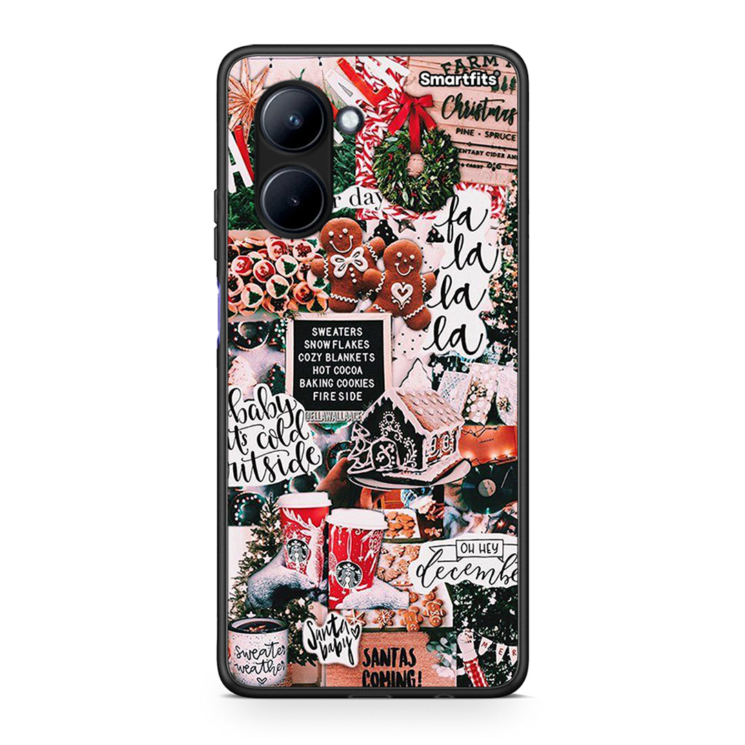 Θήκη Realme C33 Xmas Habbits από τη Smartfits με σχέδιο στο πίσω μέρος και μαύρο περίβλημα | Realme C33 Xmas Habbits Case with Colorful Back and Black Bezels