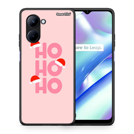 Θήκη Realme C33 Xmas Ho Ho Ho από τη Smartfits με σχέδιο στο πίσω μέρος και μαύρο περίβλημα | Realme C33 Xmas Ho Ho Ho Case with Colorful Back and Black Bezels