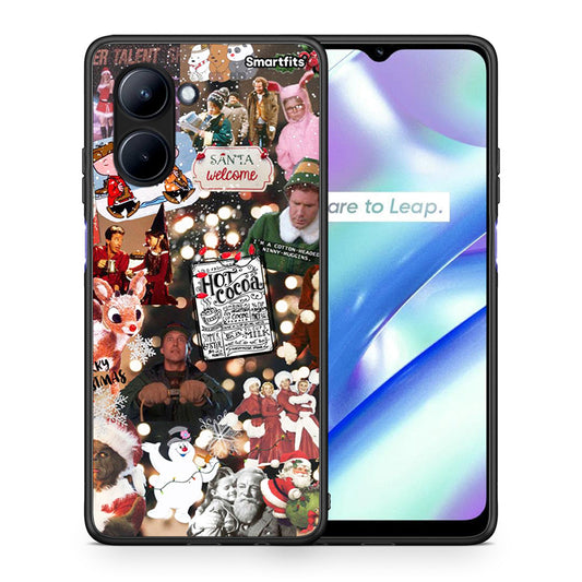 Θήκη Realme C33 Xmas Movies από τη Smartfits με σχέδιο στο πίσω μέρος και μαύρο περίβλημα | Realme C33 Xmas Movies Case with Colorful Back and Black Bezels