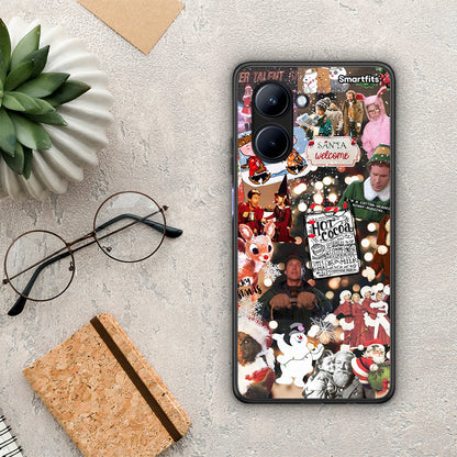 Θήκη Realme C33 Xmas Movies από τη Smartfits με σχέδιο στο πίσω μέρος και μαύρο περίβλημα | Realme C33 Xmas Movies Case with Colorful Back and Black Bezels