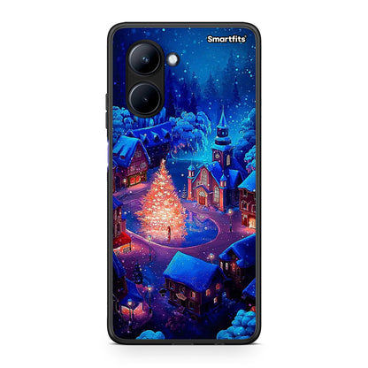 Θήκη Realme C33 Xmas Village από τη Smartfits με σχέδιο στο πίσω μέρος και μαύρο περίβλημα | Realme C33 Xmas Village Case with Colorful Back and Black Bezels