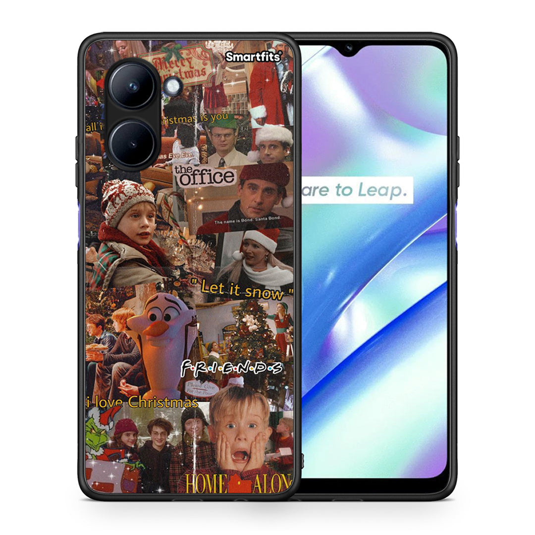 Θήκη Realme C33 Xmas Wishes από τη Smartfits με σχέδιο στο πίσω μέρος και μαύρο περίβλημα | Realme C33 Xmas Wishes Case with Colorful Back and Black Bezels