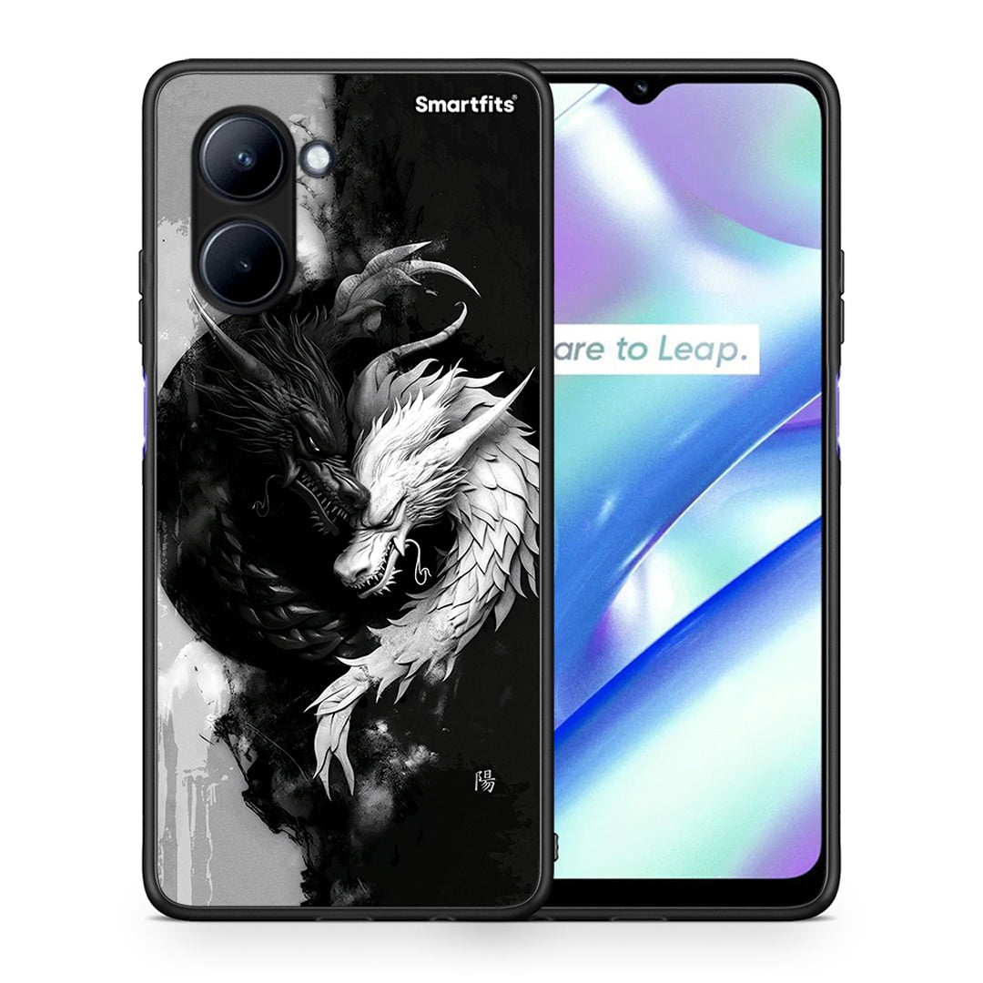 Θήκη Realme C33 Yin Yang από τη Smartfits με σχέδιο στο πίσω μέρος και μαύρο περίβλημα | Realme C33 Yin Yang Case with Colorful Back and Black Bezels