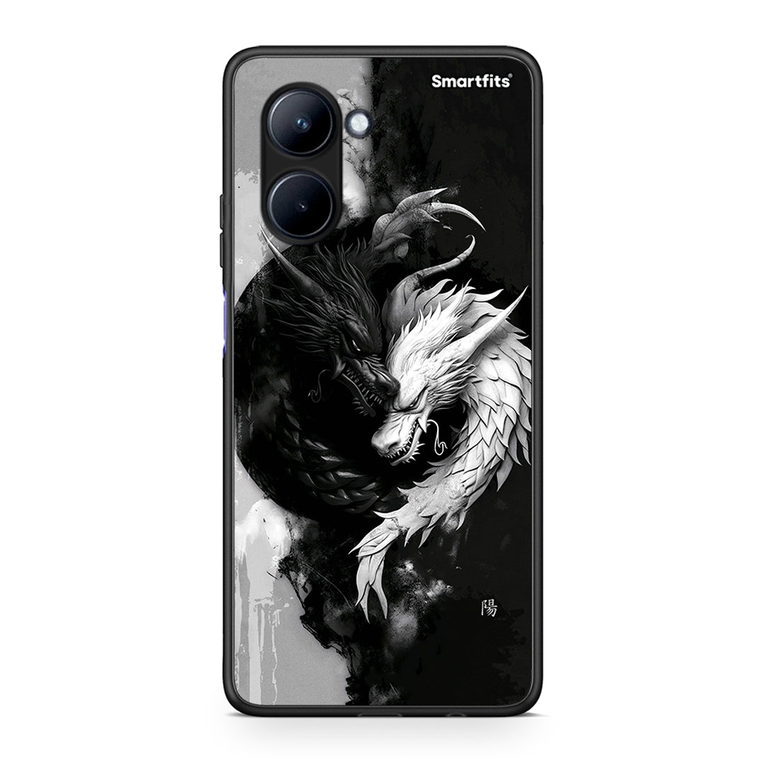 Θήκη Realme C33 Yin Yang από τη Smartfits με σχέδιο στο πίσω μέρος και μαύρο περίβλημα | Realme C33 Yin Yang Case with Colorful Back and Black Bezels