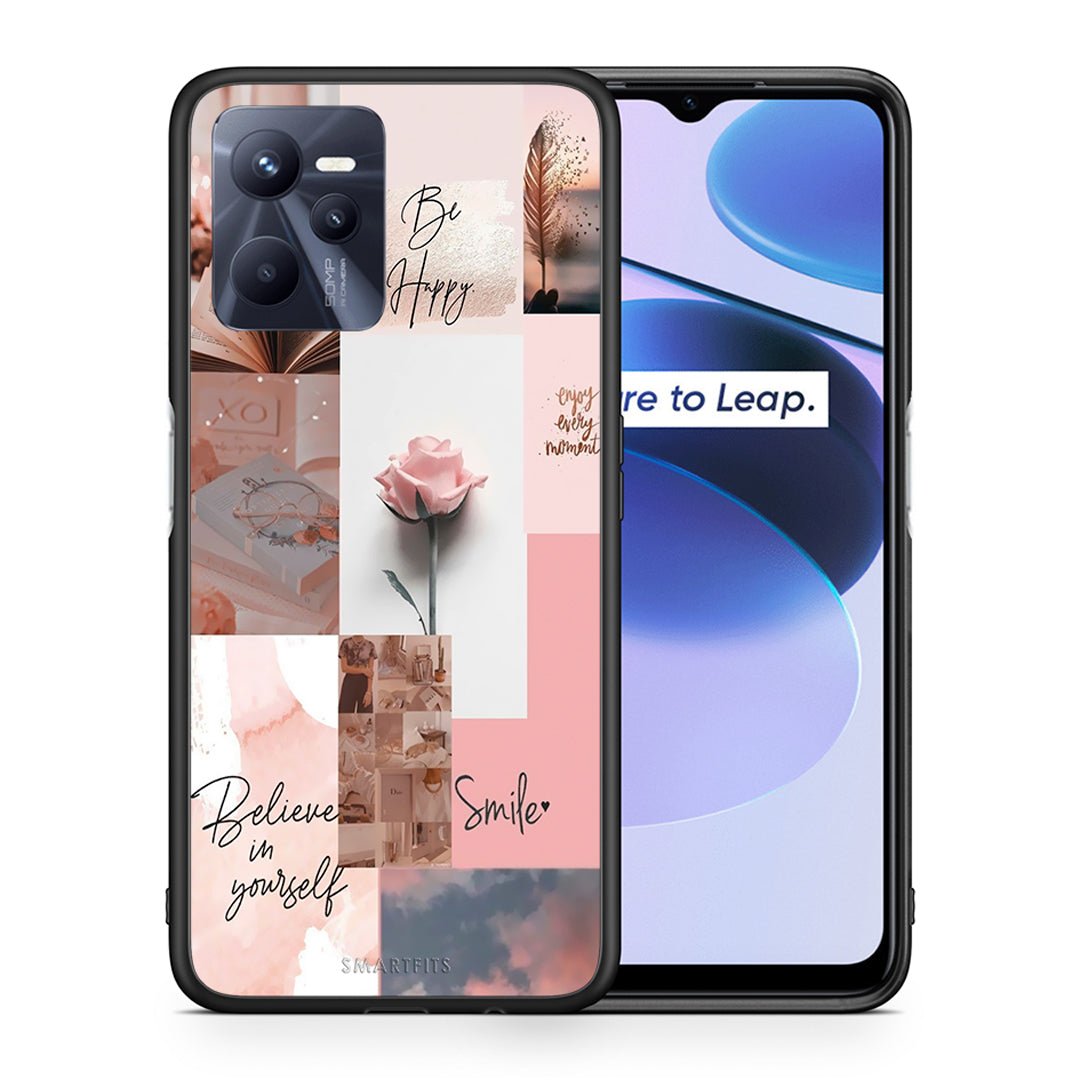 Θήκη Realme C35 Aesthetic Collage από τη Smartfits με σχέδιο στο πίσω μέρος και μαύρο περίβλημα | Realme C35 Aesthetic Collage case with colorful back and black bezels