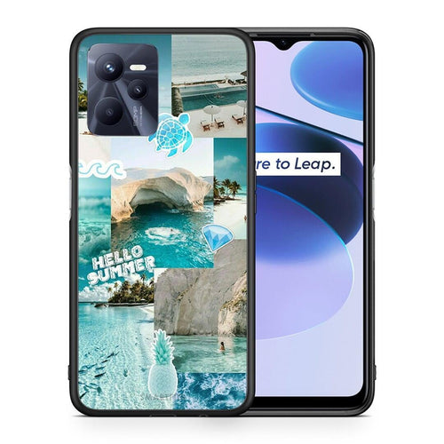 Θήκη Realme C35 Aesthetic Summer από τη Smartfits με σχέδιο στο πίσω μέρος και μαύρο περίβλημα | Realme C35 Aesthetic Summer case with colorful back and black bezels