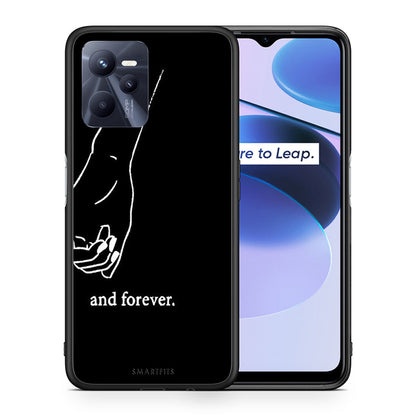 Θήκη Αγίου Βαλεντίνου Realme C35 Always & Forever 2 από τη Smartfits με σχέδιο στο πίσω μέρος και μαύρο περίβλημα | Realme C35 Always & Forever 2 case with colorful back and black bezels
